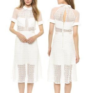 Self-Portrait Womens Pattern Play Lace Midi Dress